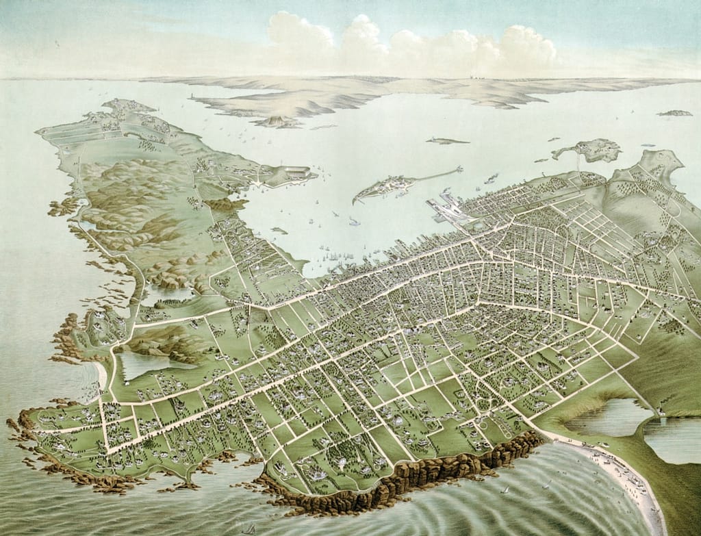 Old Map of Newport RI